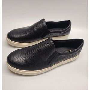 NEW Aldo Jille Women's Slip on Sneakers Black Python Leather Uppers 10 Croc